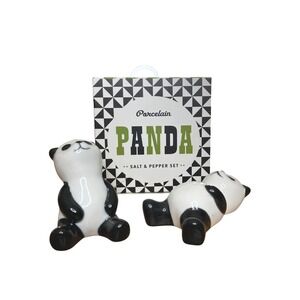 Streamline Imagined Porcelain Panda Bear Salt And Pepper Shaker Set‎ NIB